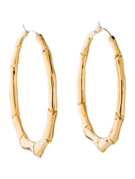 gucci bamboo gold earrings|gucci embroidered earrings.